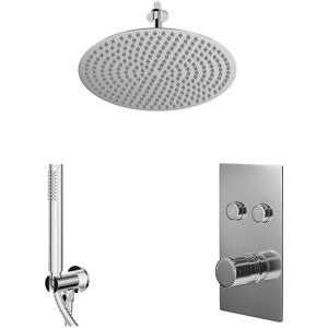 Wholesale Domestic - Circo Polished Chrome Push Button Diverter Concealed Thermostatic Shower Valve and 400mm Round Fixed Head with 150mm Ceiling Arm Wholesale Domestic - Circo Polished Chrome Push Button Diverter Concealed Thermostatic Shower Valve and 400mm Round Fixed Head with 150mm Ceiling Arm