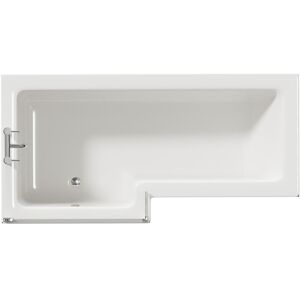 Wholesale Domestic - Loire 1700mm Left Hand l Shaped Shower Bath with Bath Screen and Matt Black Front and End Bath Panel Wholesale Domestic - Loire 1700mm Left Hand l Shaped Shower Bath with Bath Screen and Matt Black Front and End Bath Panel