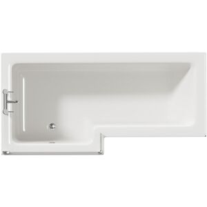 Wholesale Domestic - Loire 1700mm Left Hand l Shaped Shower Bath with Bath Screen and Tobacco Oak Front and End Bath Panel Wholesale Domestic - Loire 1700mm Left Hand l Shaped Shower Bath with Bath Screen and Tobacco Oak Front and End Bath Panel