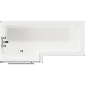 Wholesale Domestic - Loire 1700mm Left Hand l Shaped Shower Bath with Polished Chrome Towel Rail Bath Screen and Deep Blue Front and End Bath Panels Wholesale Domestic - Loire 1700mm Left Hand l Shaped Shower Bath with Polished Chrome Towel Rail Bath Screen and Deep Blue Front and End Bath Panels