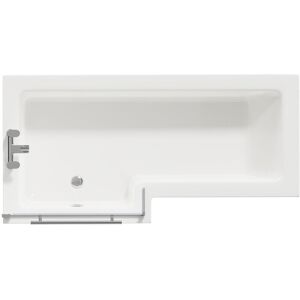 Wholesale Domestic - Loire 1700mm Left Hand l Shaped Shower Bath with Towel Rail Bath Screen and Gloss White Front and End Bath Panel Wholesale Domestic - Loire 1700mm Left Hand l Shaped Shower Bath with Towel Rail Bath Screen and Gloss White Front and End Bath Panel