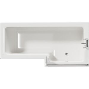 Wholesale Domestic - Loire 1700mm Right Hand l Shaped Shower Bath with Bath Screen and Matt Black Front and End Bath Panels Wholesale Domestic - Loire 1700mm Right Hand l Shaped Shower Bath with Bath Screen and Matt Black Front and End Bath Panels