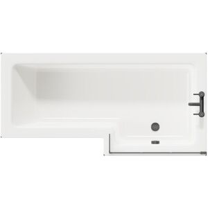 Wholesale Domestic - Loire 1700mm Right Hand l Shaped Shower Bath with Matt Black Bath Screen and Deep Blue Front and End Bath Panels Wholesale Domestic - Loire 1700mm Right Hand l Shaped Shower Bath with Matt Black Bath Screen and Deep Blue Front and End Bath Panels