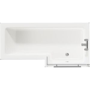 Wholesale Domestic - Loire 1700mm Right Hand l Shaped Shower Bath with Towel Rail Bath Screen and Nero Oak Front and End Bath Panel Wholesale Domestic - Loire 1700mm Right Hand l Shaped Shower Bath with Towel Rail Bath Screen and Nero Oak Front and End Bath Panel