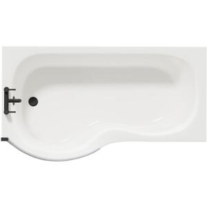 Wholesale Domestic Plage 1500mm Left Hand P Shaped Shower Bath with Matt Black Bath Screen and White Acrylic Front Bath Panel Wholesale Domestic Plage 1500mm Left Hand P Shaped Shower Bath with Matt Black Bath Screen and White Acrylic Front Bath Panel