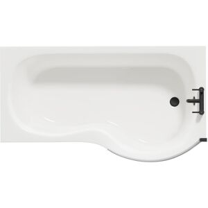 Wholesale Domestic - Plage 1500mm Right Hand p Shaped Shower Bath with Matt Black Bath Screen and White Acrylic Front Bath Panel Wholesale Domestic - Plage 1500mm Right Hand p Shaped Shower Bath with Matt Black Bath Screen and White Acrylic Front Bath Panel