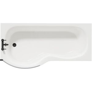 Wholesale Domestic - Plage 1700mm Left Hand p Shaped Shower Bath with Matt Black Bath Screen and White Acrylic Front Bath Panel Wholesale Domestic - Plage 1700mm Left Hand p Shaped Shower Bath with Matt Black Bath Screen and White Acrylic Front Bath Panel