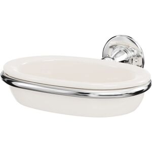 Windsor - 1930 Traditional Polished Chrome and White Ceramic Wall Mounted Soap Dish Windsor - 1930 Traditional Polished Chrome and White Ceramic Wall Mounted Soap Dish