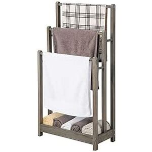 Costway - Wood Towel Drying Rack with 3 Individual Bars & Bottom Storage Shelf Costway - Wood Towel Drying Rack with 3 Individual Bars & Bottom Storage Shelf