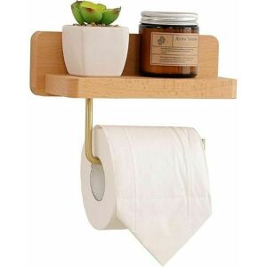 Wooden Toilet Paper Holder with Shelf, Self Adhesive Wall Mount Toilet Paper Holder for Bathroom Mumu Wooden Toilet Paper Holder with Shelf, Self Adhesive Wall Mount Toilet Paper Holder for Bathroom Mumu