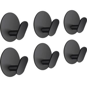 Ymyny - 6 Pack Self-Adhesive Hooks Stainless Steel Waterproof Rustproof Wall Mounted Towel Holder for Hats, Coats, Towels, Matte Black Ymyny - 6 Pack Self-Adhesive Hooks Stainless Steel Waterproof Rustproof Wall Mounted Towel Holder for Hats, Coats, Towels, Matte Black