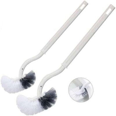 (2 pieces (with hook)) Toilet Brush, Toilet Brush with Edge Cleaner, Improved Toilet Brush, Curved Toilet Brush (2 pieces (with hook)) Toilet Brush, Toilet Brush with Edge Cleaner, Improved Toilet Brush, Curved Toilet Brush