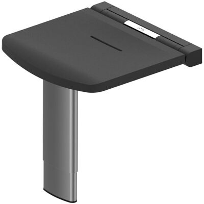 AKW - Onyx Fold Up Shower Seat with Adjustable Leg - Black AKW - Onyx Fold Up Shower Seat with Adjustable Leg - Black