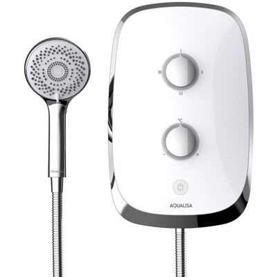 Aqualisa 10.5kw eMotion Arctic White Electric Shower Digital Display + Riser Aqualisa 10.5kw eMotion Arctic White Electric Shower Digital Display + Riser