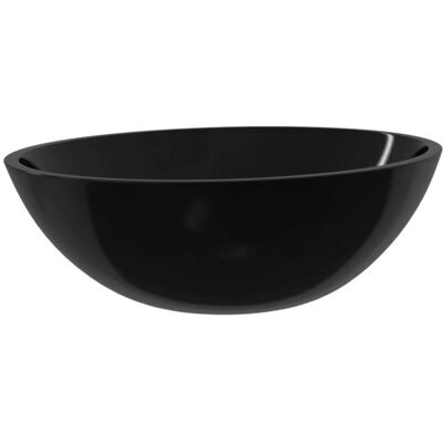 vidaXL Black Glass Bathroom Sink - Bathroom Sink vidaXL Black Glass Bathroom Sink - Bathroom Sink