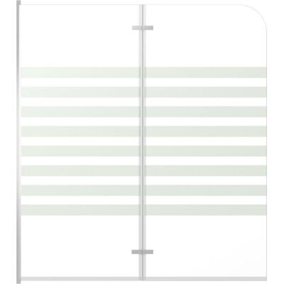 vidaXL 120x140 cm Bath Enclosure - Tempered Glass Stripe vidaXL 120x140 cm Bath Enclosure - Tempered Glass Stripe