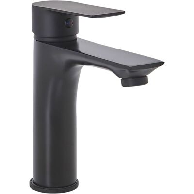Beliani Basin Mixer Tap Matte Black Brass - Basin Mixer Tap Beliani Basin Mixer Tap Matte Black Brass - Basin Mixer Tap