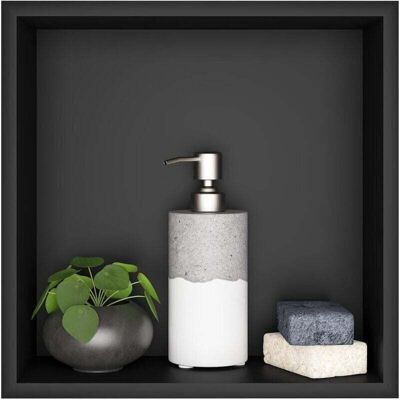 TEHTUY Bathroom Niche, Stainless Steel Wall-Mounted Shower Niche, Single-Layer Wall-Mounted Shower Niche, Recessed Shower Niche 32x32x12.5cm, Black TEHTUY Bathroom Niche, Stainless Steel Wall-Mounted Shower Niche, Single-Layer Wall-Mounted Shower Niche, Recessed Shower Niche 32x32x12.5cm, Black