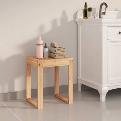 vidaXL Solid Wood Walnut Bathroom Stool - Rustic Shower Seat vidaXL Solid Wood Walnut Bathroom Stool - Rustic Shower Seat