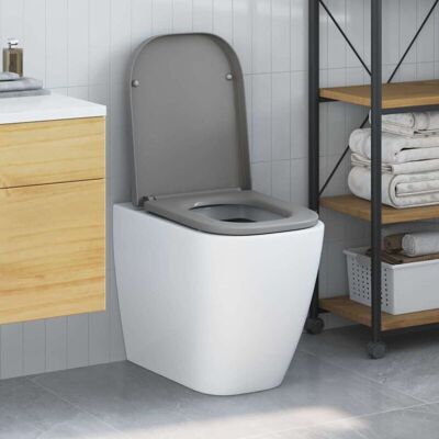 Vidaxl Gray Toilet Seat with Soft-Close & Adjustable Arms - Toilet Seat Vidaxl Gray Toilet Seat with Soft-Close & Adjustable Arms - Toilet Seat