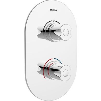 Bristan - Artisan Recessed Thermostatic Dual Control Shower Valve with Integral Two Outlet Diverter Chrome Bristan - Artisan Recessed Thermostatic Dual Control Shower Valve with Integral Two Outlet Diverter Chrome