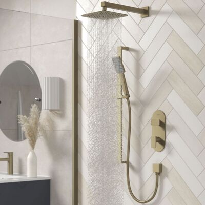 Bristan Tangram Dual Concealed Mixer Shower - Shower Kit & Fixed Head Bristan Tangram Dual Concealed Mixer Shower - Shower Kit & Fixed Head