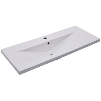 vidaXL Built-in Basin - 101x39.5x18.5 cm Ceramic White - Washbasin vidaXL Built-in Basin - 101x39.5x18.5 cm Ceramic White - Washbasin