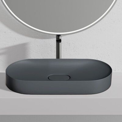 REA Iris 71cm Grey Matte Modern Sink REA Iris 71cm Grey Matte Modern Sink