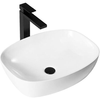 REA Freja Wall-Mounted White Ceramic Washbasin - Bathroom Sink REA Freja Wall-Mounted White Ceramic Washbasin - Bathroom Sink