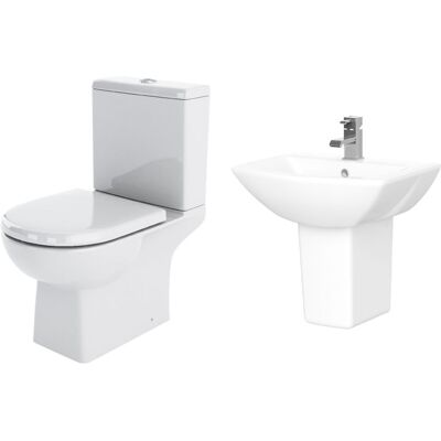Balterley Destin Square Ceramic Set - Toilet, Cistern, Seat, Basin Balterley Destin Square Ceramic Set - Toilet, Cistern, Seat, Basin