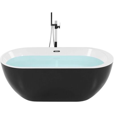 Beliani Bathtub NEVIS - Freestanding Acrylic Black 170x80mm Modern Design Beliani Bathtub NEVIS - Freestanding Acrylic Black 170x80mm Modern Design