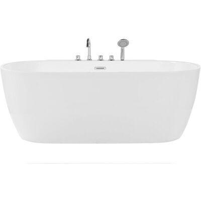 Beliani Freestanding Bath - 170x80 cm White Modern Design - Bathtub Beliani Freestanding Bath - 170x80 cm White Modern Design - Bathtub