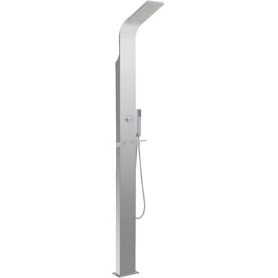 vidaXL Stainless Steel Garden Shower - Curved Design - Rain & Hand Shower vidaXL Stainless Steel Garden Shower - Curved Design - Rain & Hand Shower
