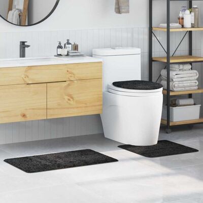 vidaXL Dark Grey Microfiber Rectangular Bath Mat - Bath Mat vidaXL Dark Grey Microfiber Rectangular Bath Mat - Bath Mat