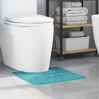 vidaXL Turquoise Microfiber Round Bathroom Mat - Bathroom Accessory vidaXL Turquoise Microfiber Round Bathroom Mat - Bathroom Accessory