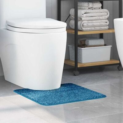 vidaXL Blue Polyester Bath Mat - Rectangle Modern Bathroom Accessory vidaXL Blue Polyester Bath Mat - Rectangle Modern Bathroom Accessory