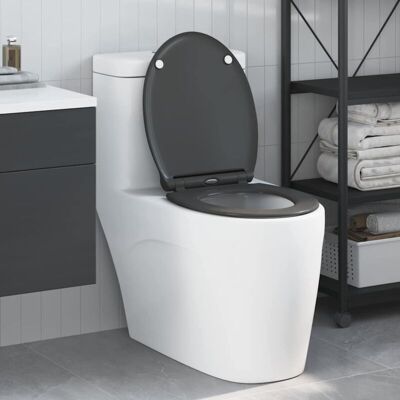 vidaXL Anthracite Plastic Adjustable Armrests Toilet Seat - Toilet Seat vidaXL Anthracite Plastic Adjustable Armrests Toilet Seat - Toilet Seat