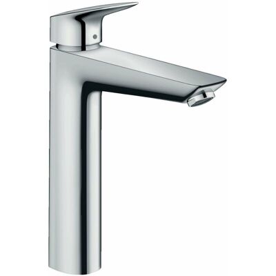 Hansgrohe - Logis Single Lever High Rise Basin Mixer Tap 190 Bathroom Chrome - Silver Hansgrohe - Logis Single Lever High Rise Basin Mixer Tap 190 Bathroom Chrome - Silver