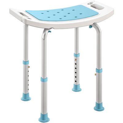 HOMCOM Adjust Aluminium Bath Stool Shower Non-Slip w/ Shower Hole, Turquoise HOMCOM Adjust Aluminium Bath Stool Shower Non-Slip w/ Shower Hole, Turquoise