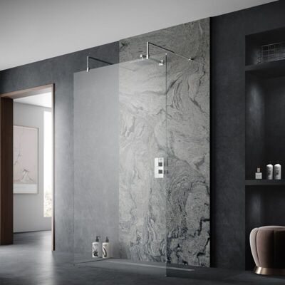 Hudson Reed Wetroom Screen 900mm Wide - 8mm Glass - Arms & Feet - Shower Screen Hudson Reed Wetroom Screen 900mm Wide - 8mm Glass - Arms & Feet - Shower Screen