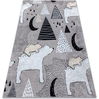 RugsX Junior Grey Kids Non-slip 140x190cm RugsX Junior Grey Kids Non-slip 140x190cm
