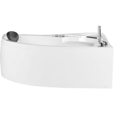 Beliani NEIVA Corner Whirlpool Bath - White Beliani NEIVA Corner Whirlpool Bath - White