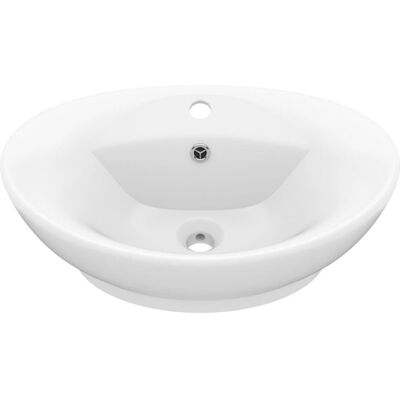 vidaXL Luxury Oval Ceramic Bathroom Basin - White vidaXL Luxury Oval Ceramic Bathroom Basin - White