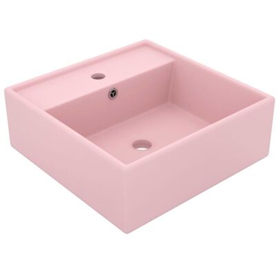 vidaXL Luxury Basin Overflow Square Matt Pink - Basin vidaXL Luxury Basin Overflow Square Matt Pink - Basin