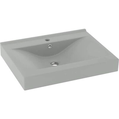 vidaXL Luxury Basin with Faucet Hole Light Grey - Wash Basin vidaXL Luxury Basin with Faucet Hole Light Grey - Wash Basin
