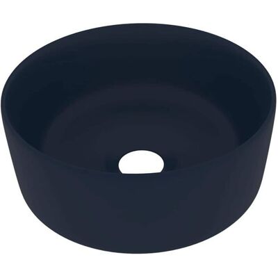 vidaXL Luxury Round Dark Blue Ceramic Washbasin - Washbasin vidaXL Luxury Round Dark Blue Ceramic Washbasin - Washbasin