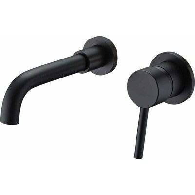 TORMATOR Matte black wall-mounted bathroom faucet, incl. pre-cut valve, TORMATOR Matte black wall-mounted bathroom faucet, incl. pre-cut valve,