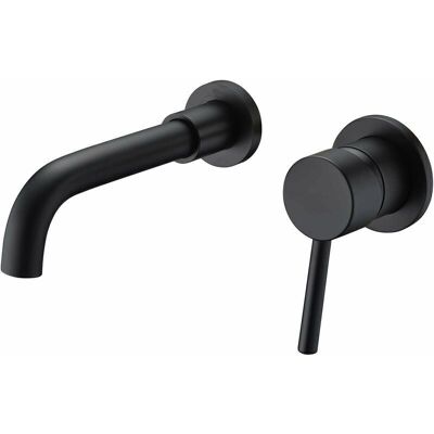 ODIPIE Matte black wall-mounted bathroom faucet, incl. pre-cut valve, ODIPIE Matte black wall-mounted bathroom faucet, incl. pre-cut valve,