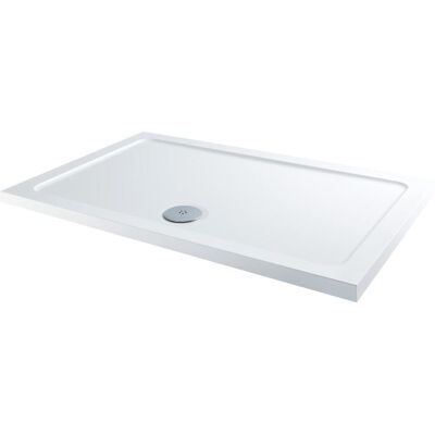 Milano Lithic White Low Profile Rectangular Shower Tray - 1200mm x 760mm Milano Lithic White Low Profile Rectangular Shower Tray - 1200mm x 760mm