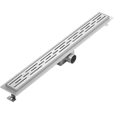 Milano - Linear Brushed Stainless Steel Shower Drain with Grate - 800mm (Chrome) Milano - Linear Brushed Stainless Steel Shower Drain with Grate - 800mm (Chrome)